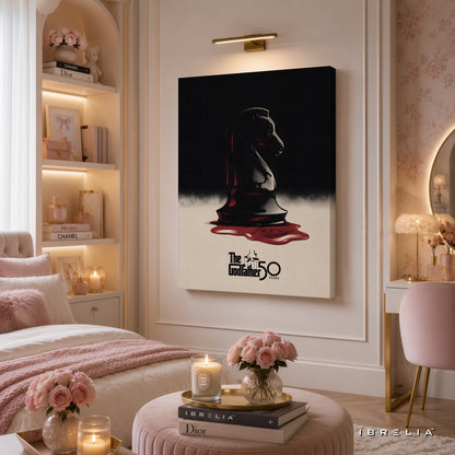 The Godfather 50th Anniversary Wrapped Frame Wall Art | Chess Knight Mafia Artwork | IBRELIA™