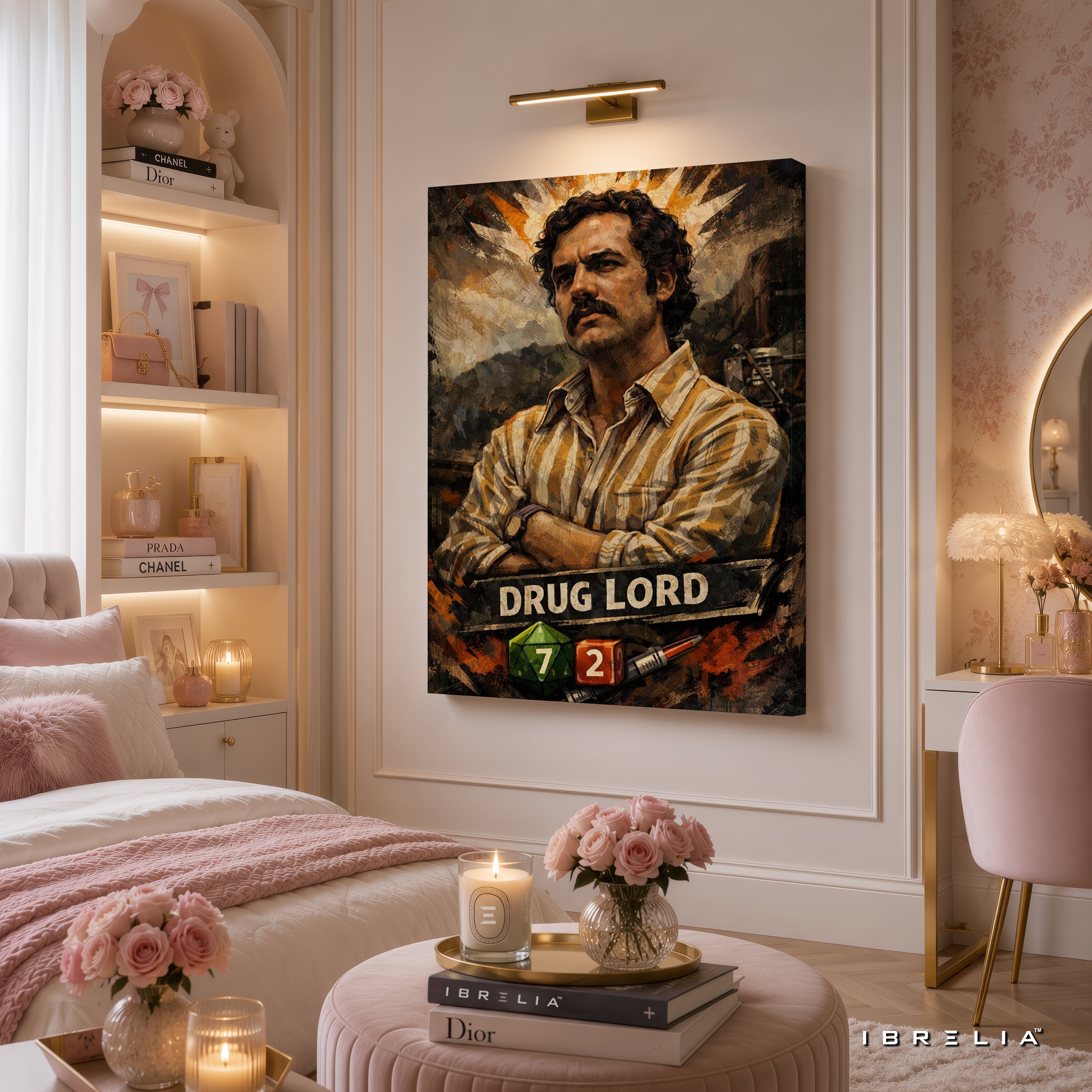 Pablo Escobar "Drug Lord" Premium Wall Art – Narcos Inspired Vintage Portrait 4K Wrapped MDF Frame | IBRELIA™