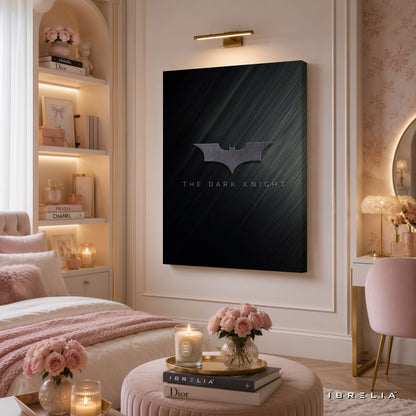 The Dark Knight Batman Logo Minimalist Wall Art – Premium Wrapped MDF Wall Decor | IBRELIA™