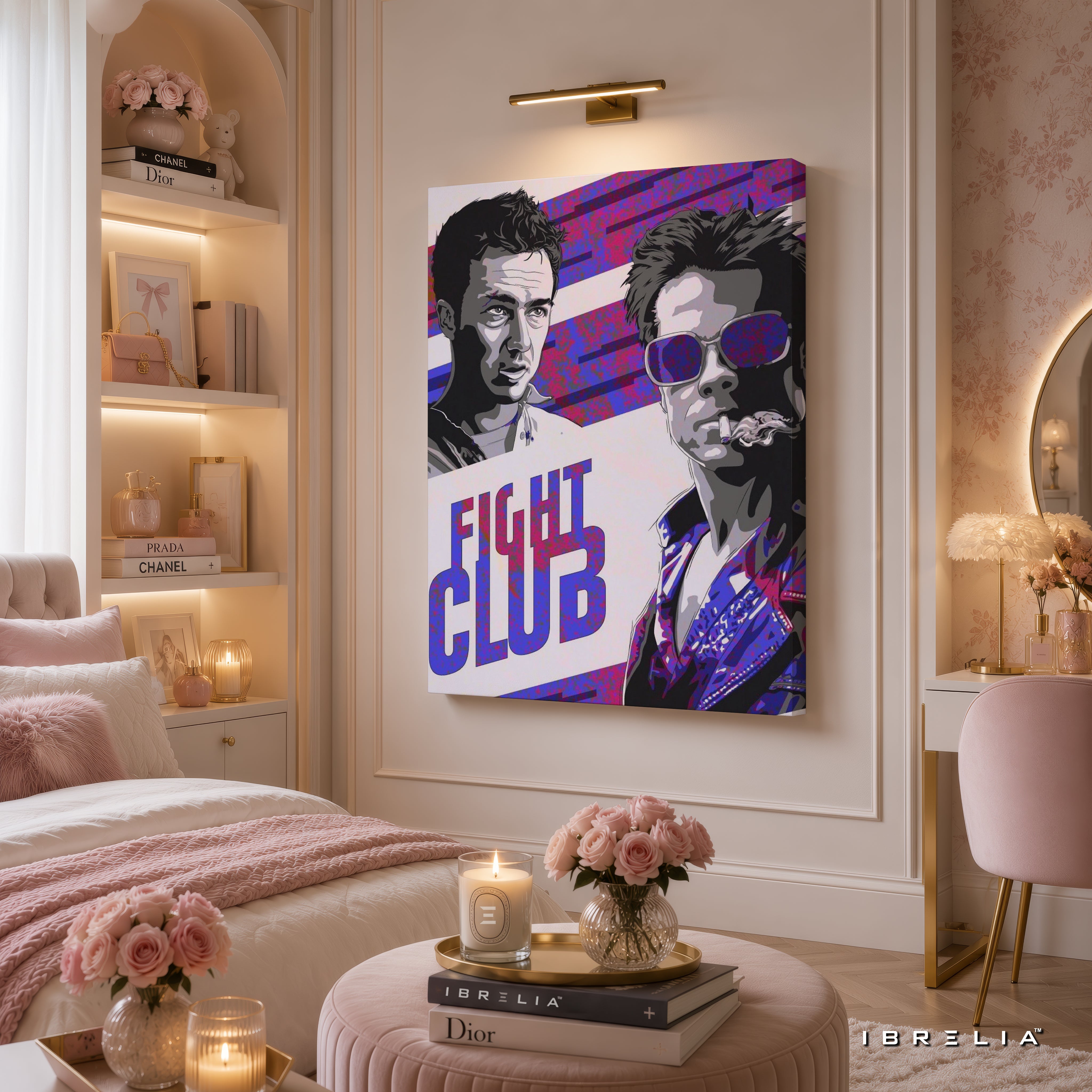 Fight Club Premium Canvas Wall Art – Tyler Durden & The Narrator Movie Artwork | Cult Classic Cinema Decor | IBRELIA™
