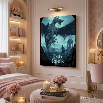 The Lord of the Rings: The Two Towers Nazgûl Premium Canvas Wall Art – Fell Beast Fantasy Movie Artwork | Middle-earth Decor | IBRELIA™