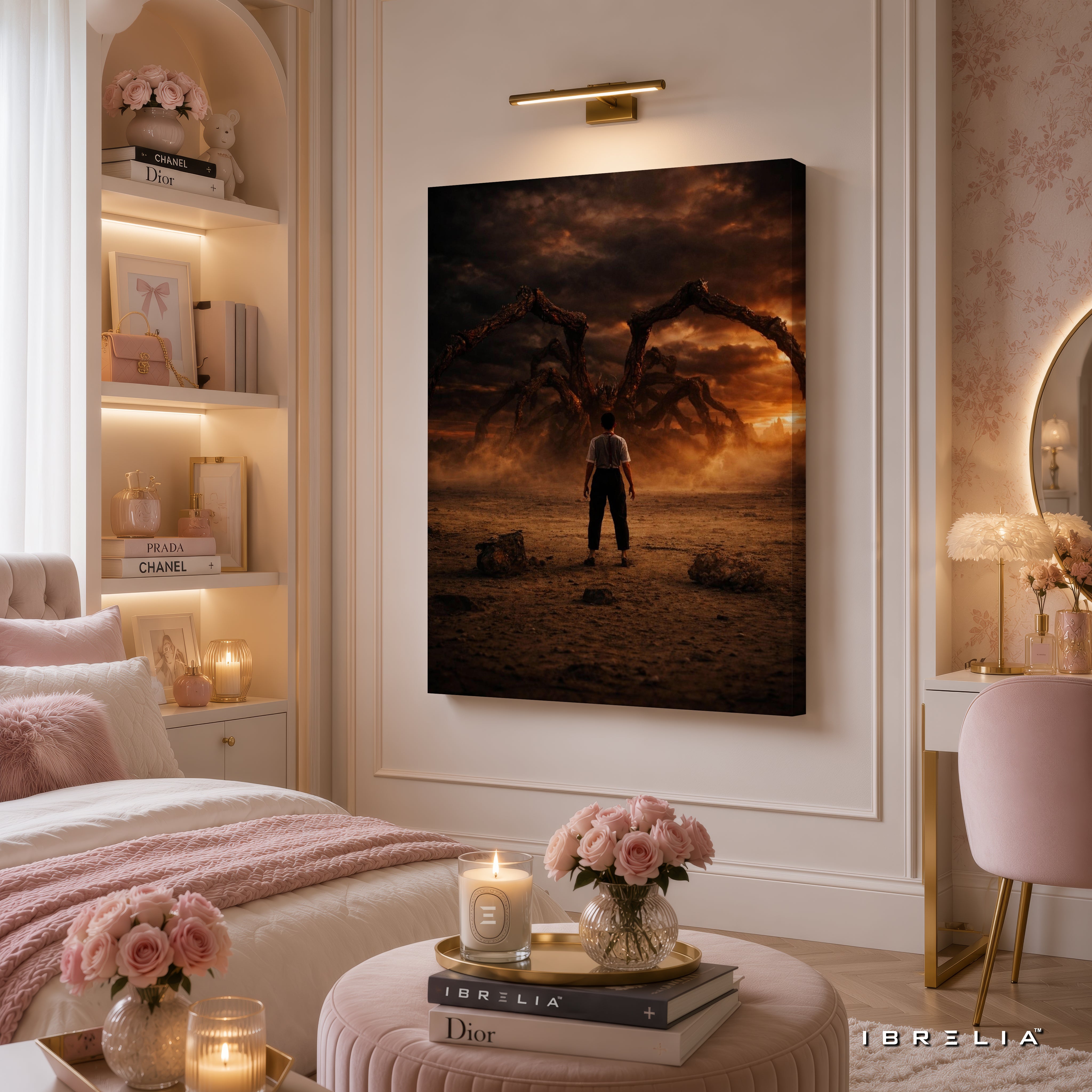 Stranger Things Mind Flayer Premium Canvas Wall Art – Netflix Upside Down Monster Artwork | Sci-Fi Horror Canvas Decor | IBRELIA™