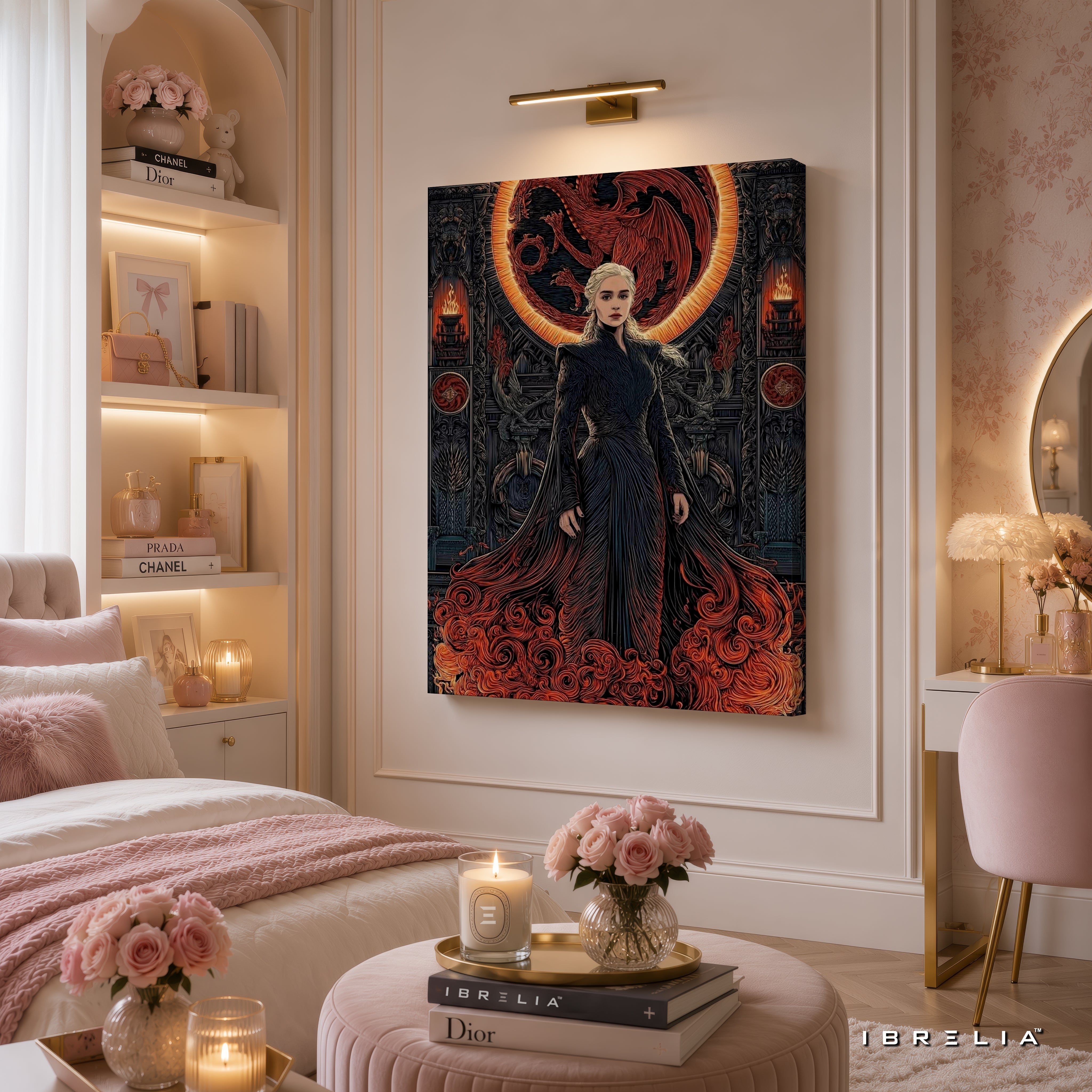 Daenerys Targaryen Premium Wall Art – Game of Thrones 4K Wrapped MDF Frame | IBRELIA™