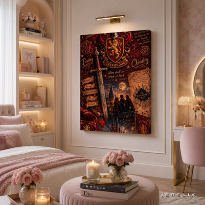 Harry Potter Gryffindor House Collage Wall Art – Premium Wrapped MDF Wall Decor | IBRELIA™