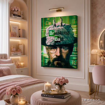 Breaking Bad Heisenberg Crystal Hat Canvas Wall Art – Walter White Breaking Bad Canvas Print | Breaking Bad Wall Decor | IBRELIA™