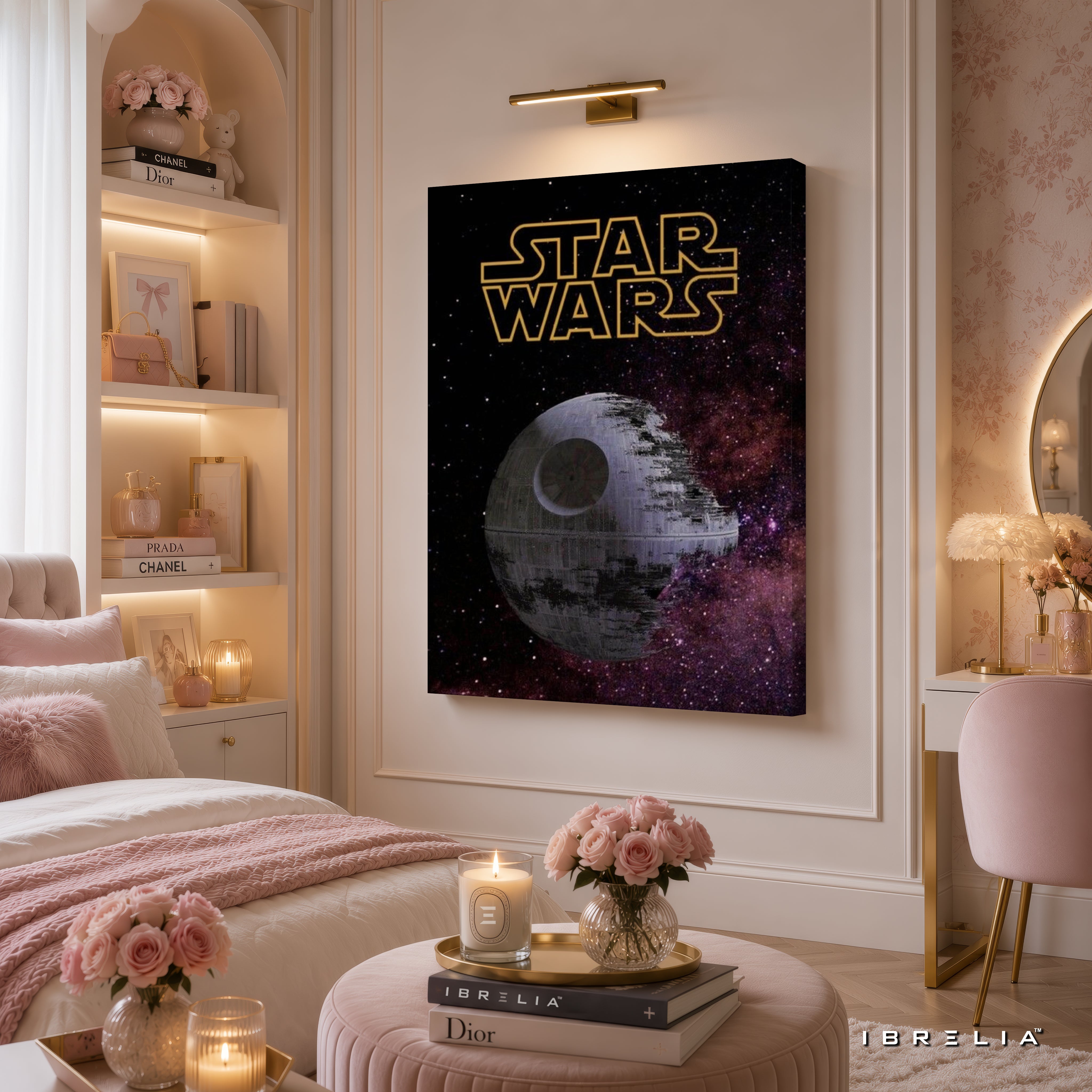 Star Wars Death Star Premium Canvas Wall Art – Galactic Space Movie Poster | Sci-Fi Home Decor | IBRELIA™