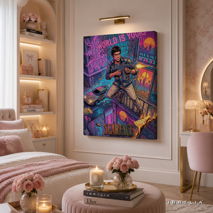 Scarface Movie Wall Art – Tony Montana "The World Is Yours" Action Premium Wrapped MDF Wall Decor | IBRELIA™ (Copy)