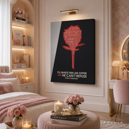 The Godfather Quote Wall Art – Don Corleone "I'll Make Him An Offer He Can't Refuse" Premium Movie Wall Decor | IBRELIA™