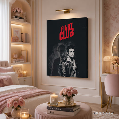 Fight Club Premium Canvas Wall Art – Tyler Durden Minimalist Movie Artwork | Cult Classic Cinema Decor | IBRELIA™