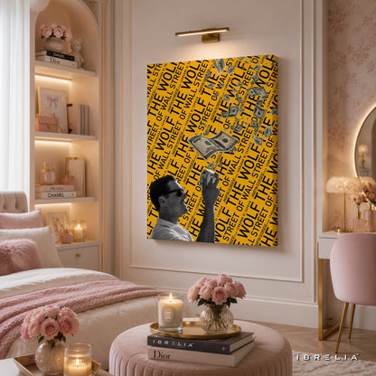 The Wolf of Wall Street Money Rain Canvas Wall Art – Premium Movie Inspired Wrapped Wall Decor | IBRELIA™