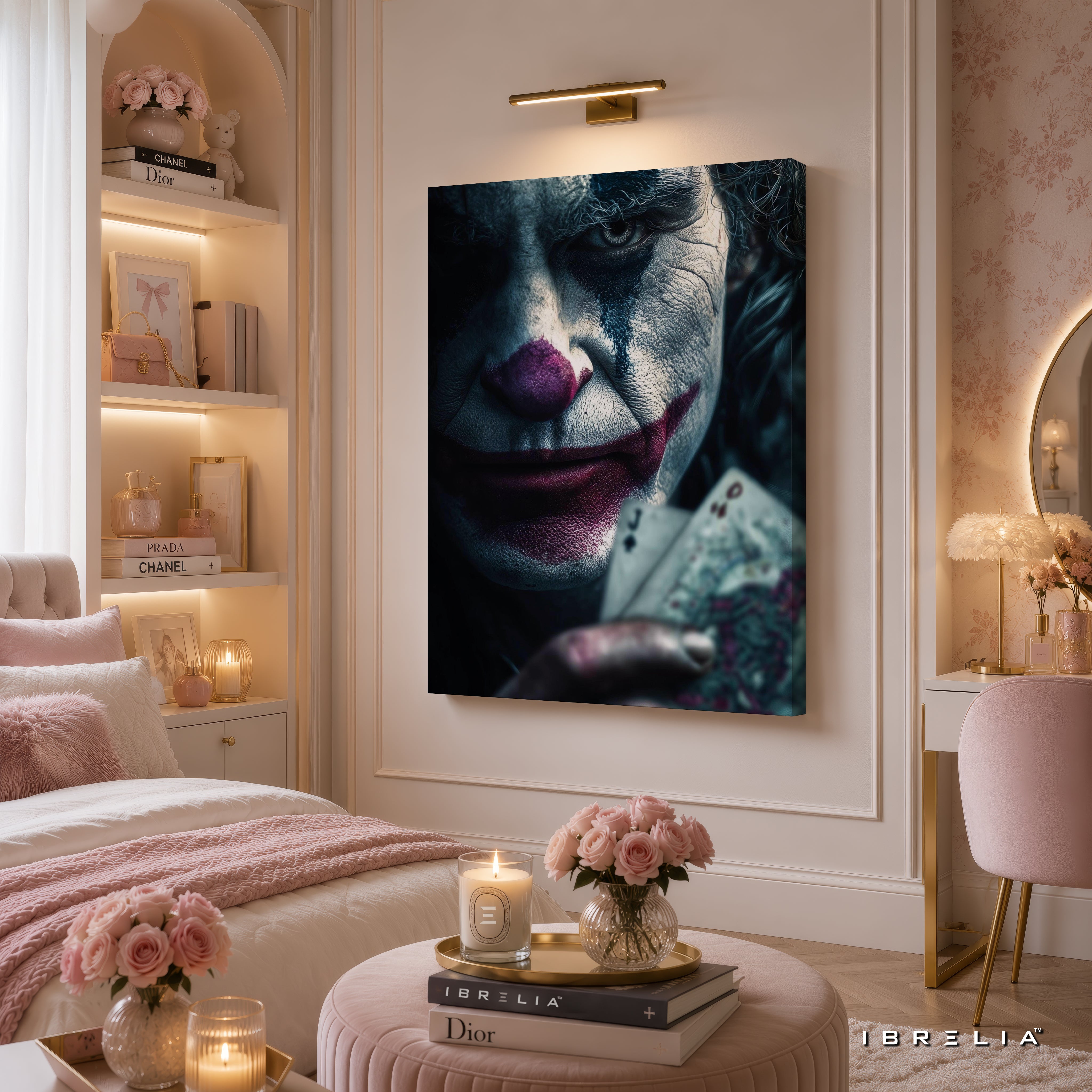 The Dark Knight Joker Wall Art – Heath Ledger Playing Cards Premium Wrapped MDF Wall Decor | IBRELIA™