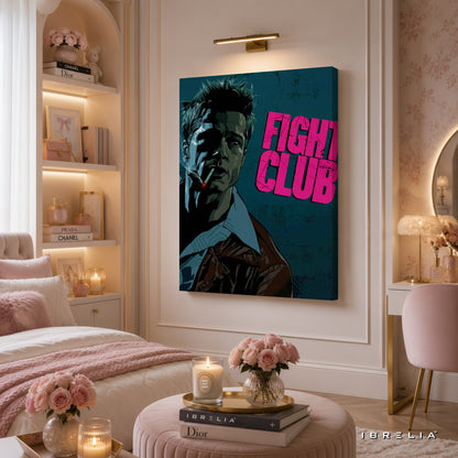 Fight Club Premium Canvas Wall Art – Tyler Durden Movie Artwork | Cult Classic Cinema Decor | IBRELIA™
