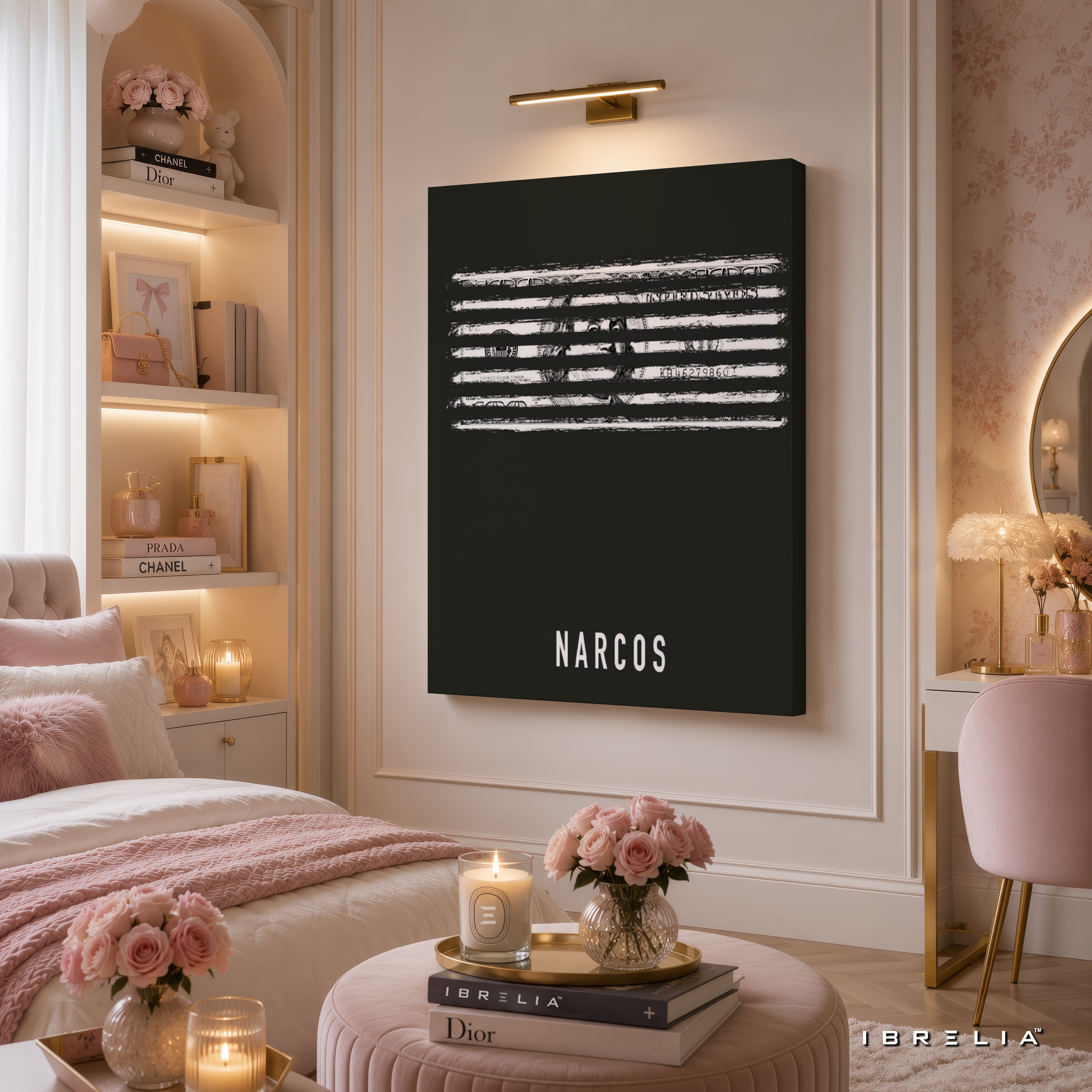 Narcos Money Lines Premium Wall Art – Netflix Minimalist Crime Series 4K Wrapped MDF Frame | IBRELIA™