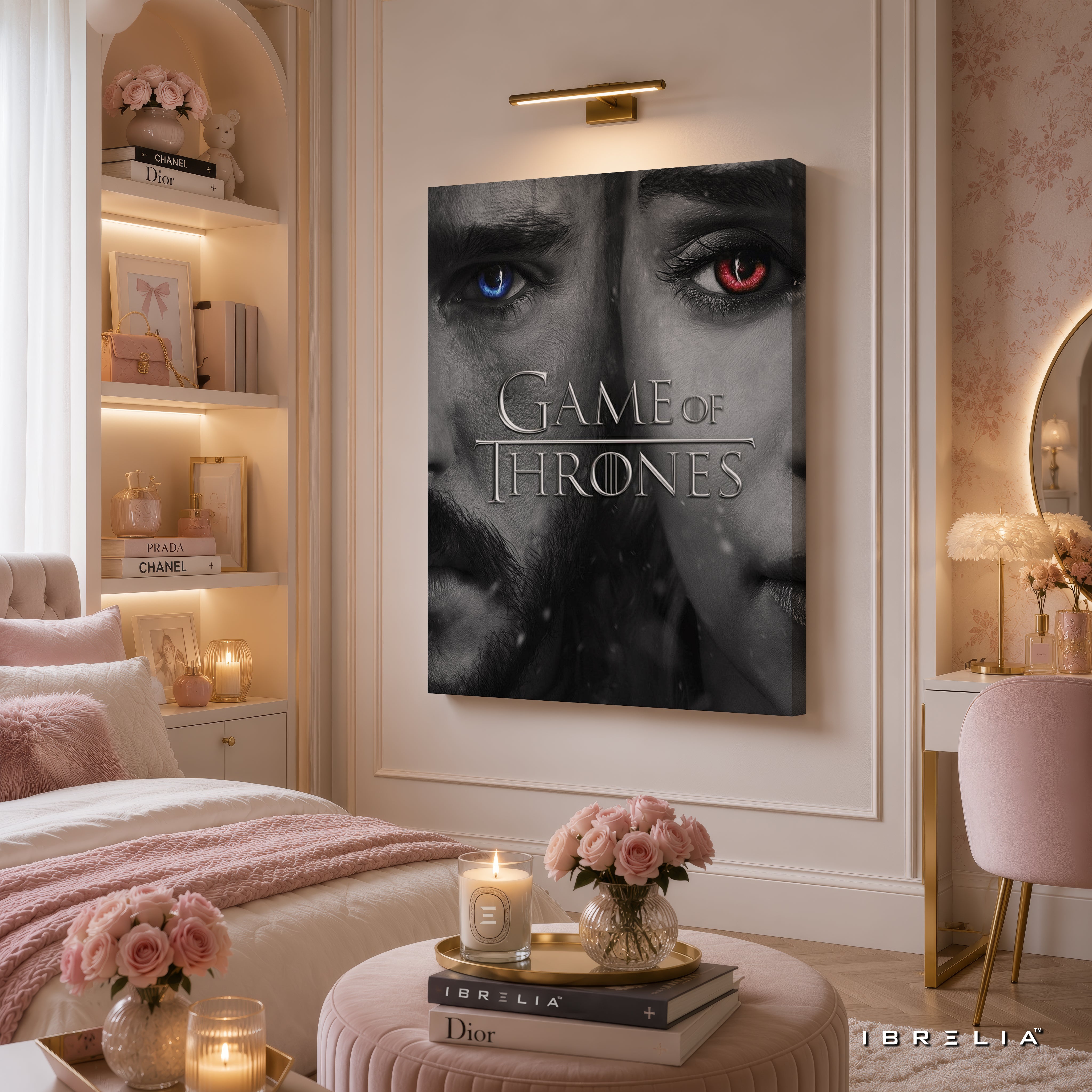 Game of Thrones Premium Wall Art – Jon Snow & Daenerys Targaryen 4K Wrapped MDF Frame | IBRELIA™