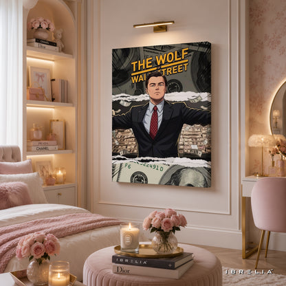 The Wolf of Wall Street Jordan Belfort Canvas Wall Art – Premium Money & Success Movie Decor | IBRELIA™
