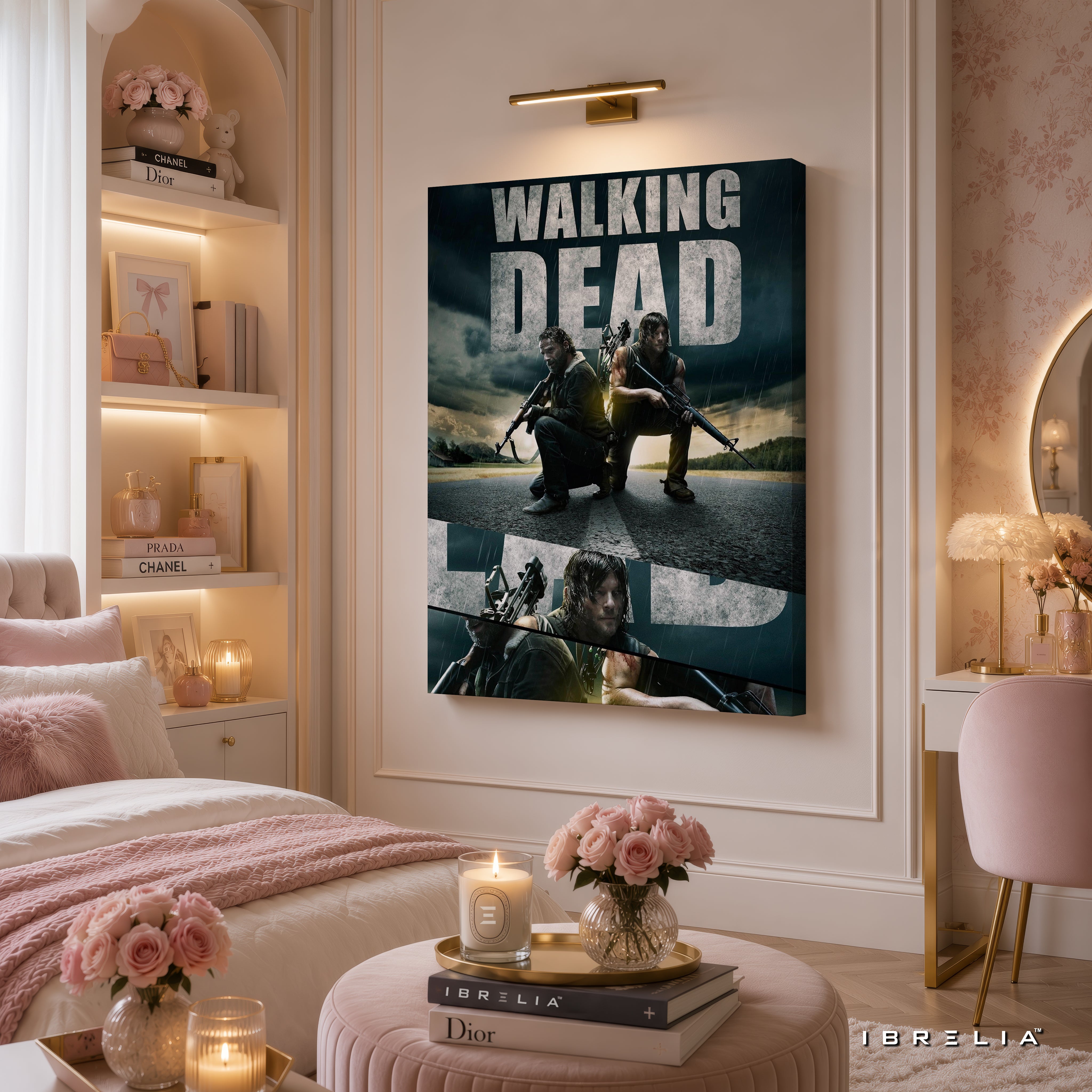Rick Grimes & Daryl Dixon Premium Wall Art – The Walking Dead 4K Wrapped MDF Frame | IBRELIA™