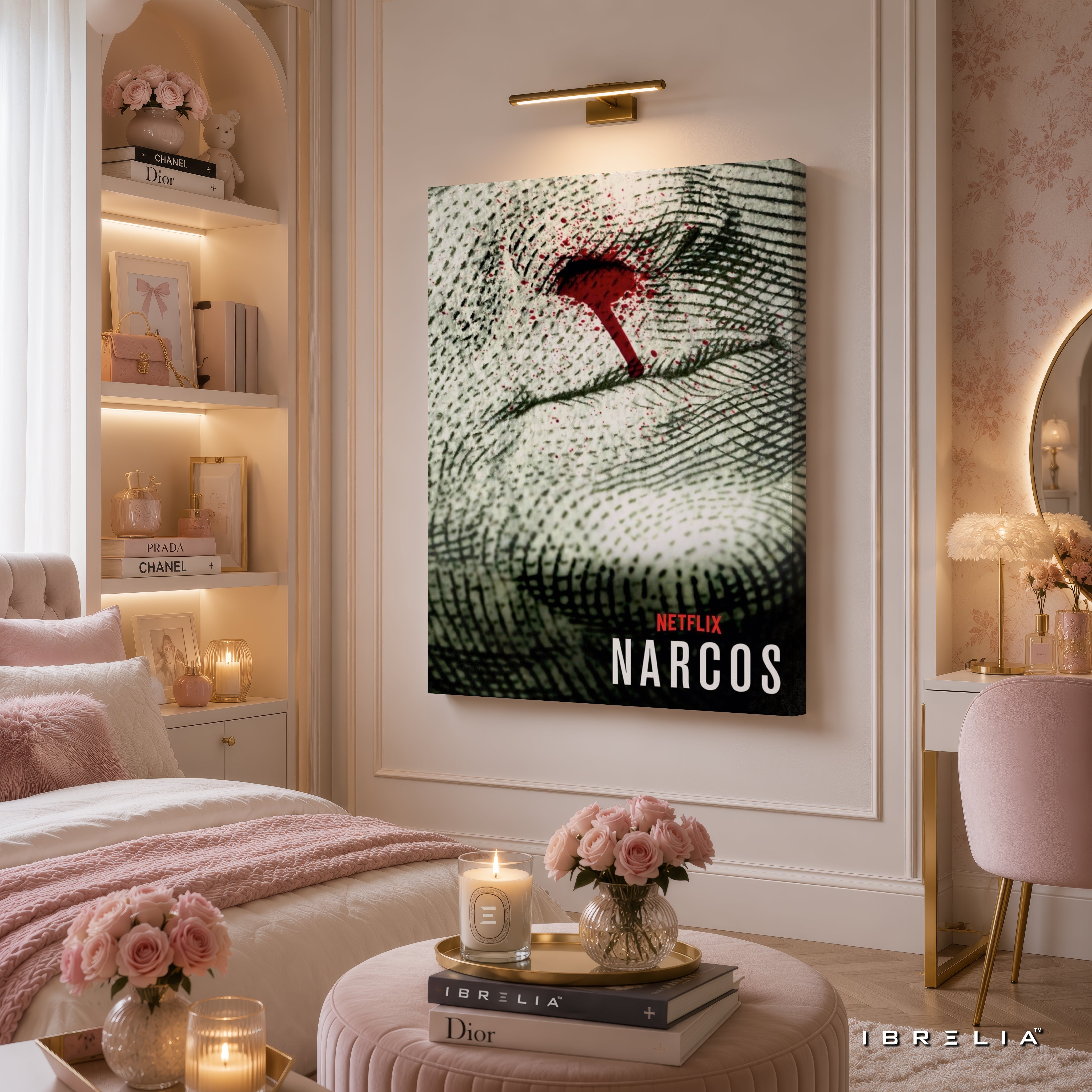 Narcos Fingerprint Premium Wall Art – Netflix Inspired Crime Series 4K Wrapped MDF Frame | IBRELIA™