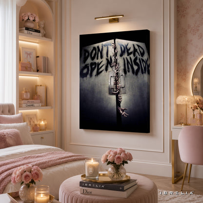Don't Open, Dead Inside Premium Wall Art – The Walking Dead 4K Wrapped MDF Frame | IBRELIA™