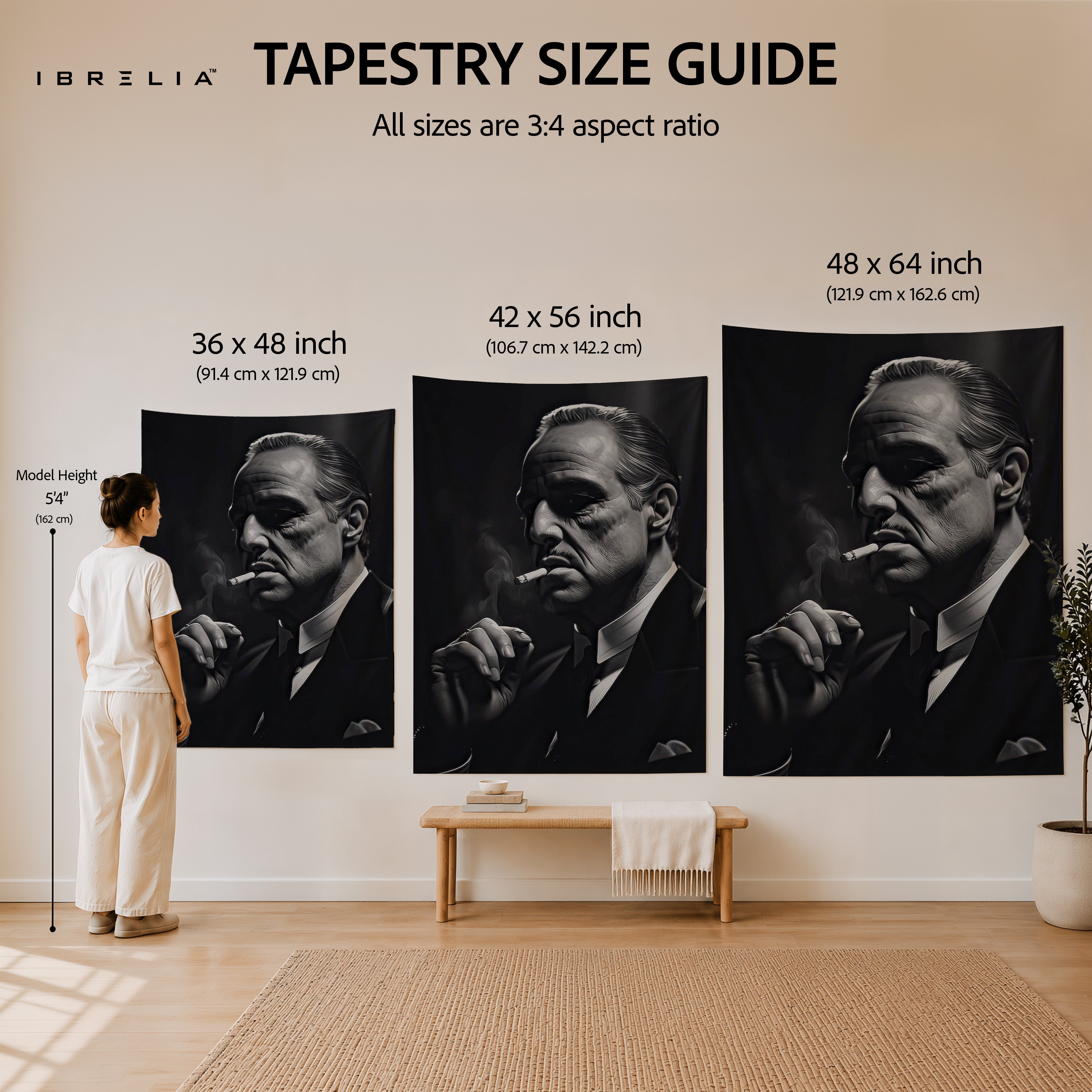 The Godfather Black & White Wall Tapestry – Premium Movie Wall Hanging & Home Decor in Pakistan