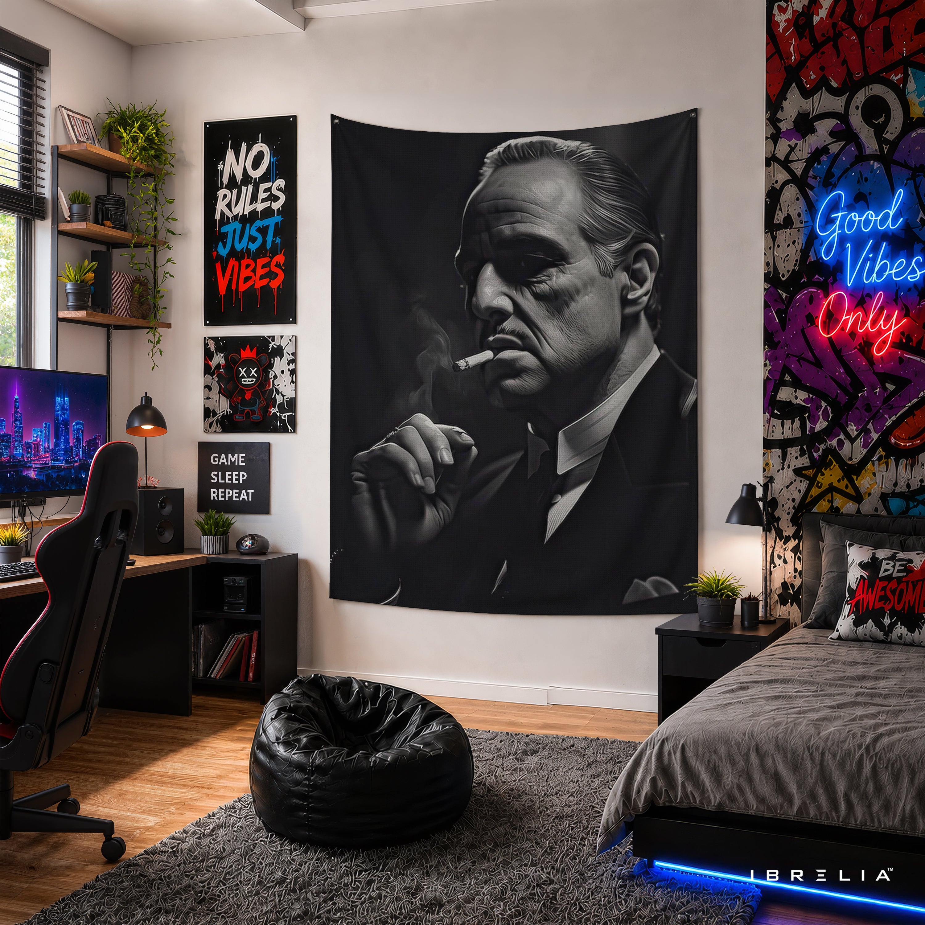 The Godfather Black & White Wall Tapestry – Premium Movie Wall Hanging & Home Decor in Pakistan