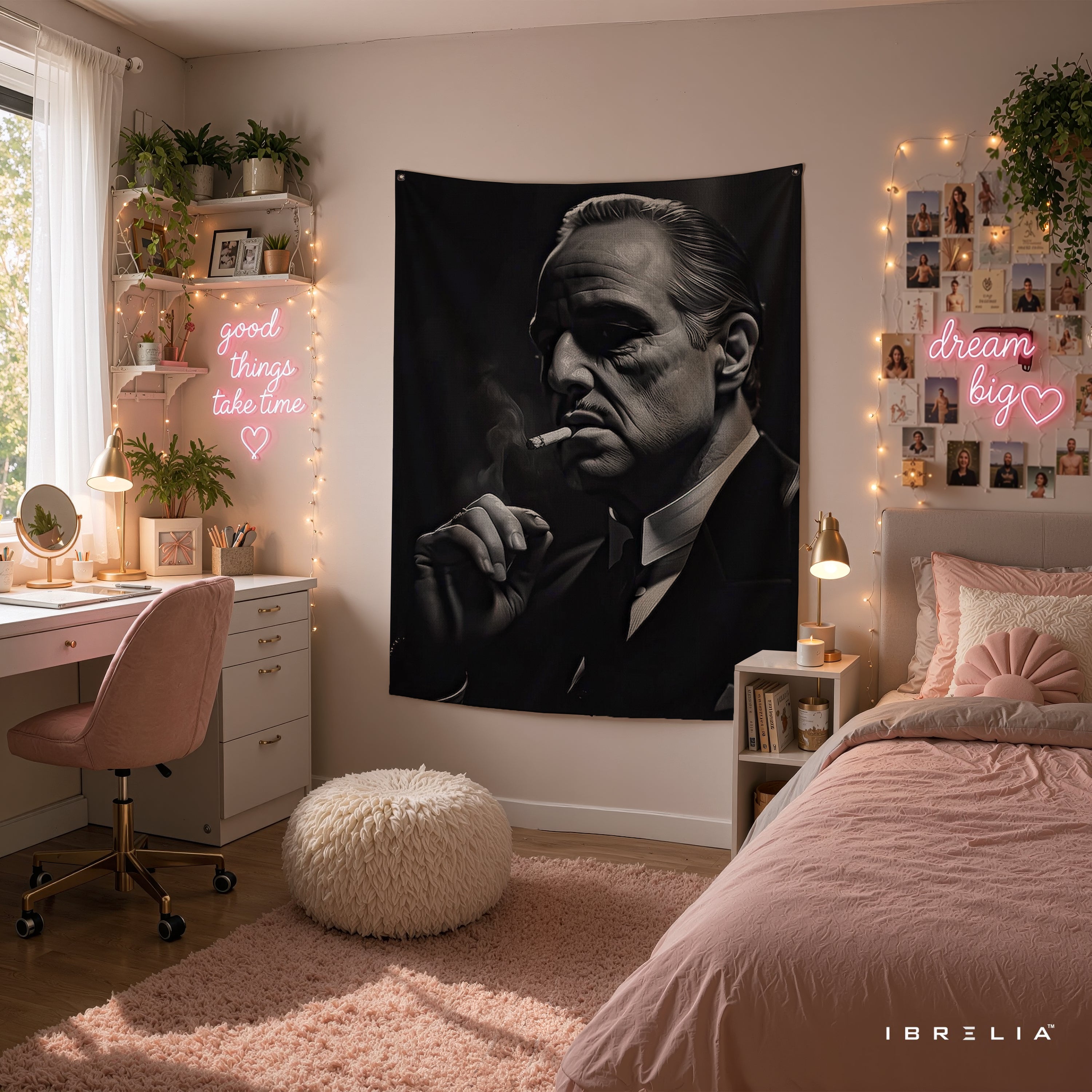 The Godfather Black & White Wall Tapestry – Premium Movie Wall Hanging & Home Decor in Pakistan