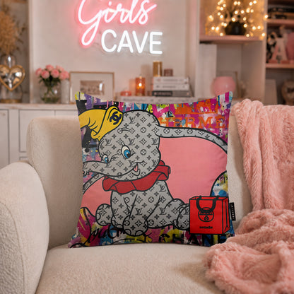 Dumbo Luxury Fashion Pop Art Cushion | Premium Velvet Suede | Double-Sided Print