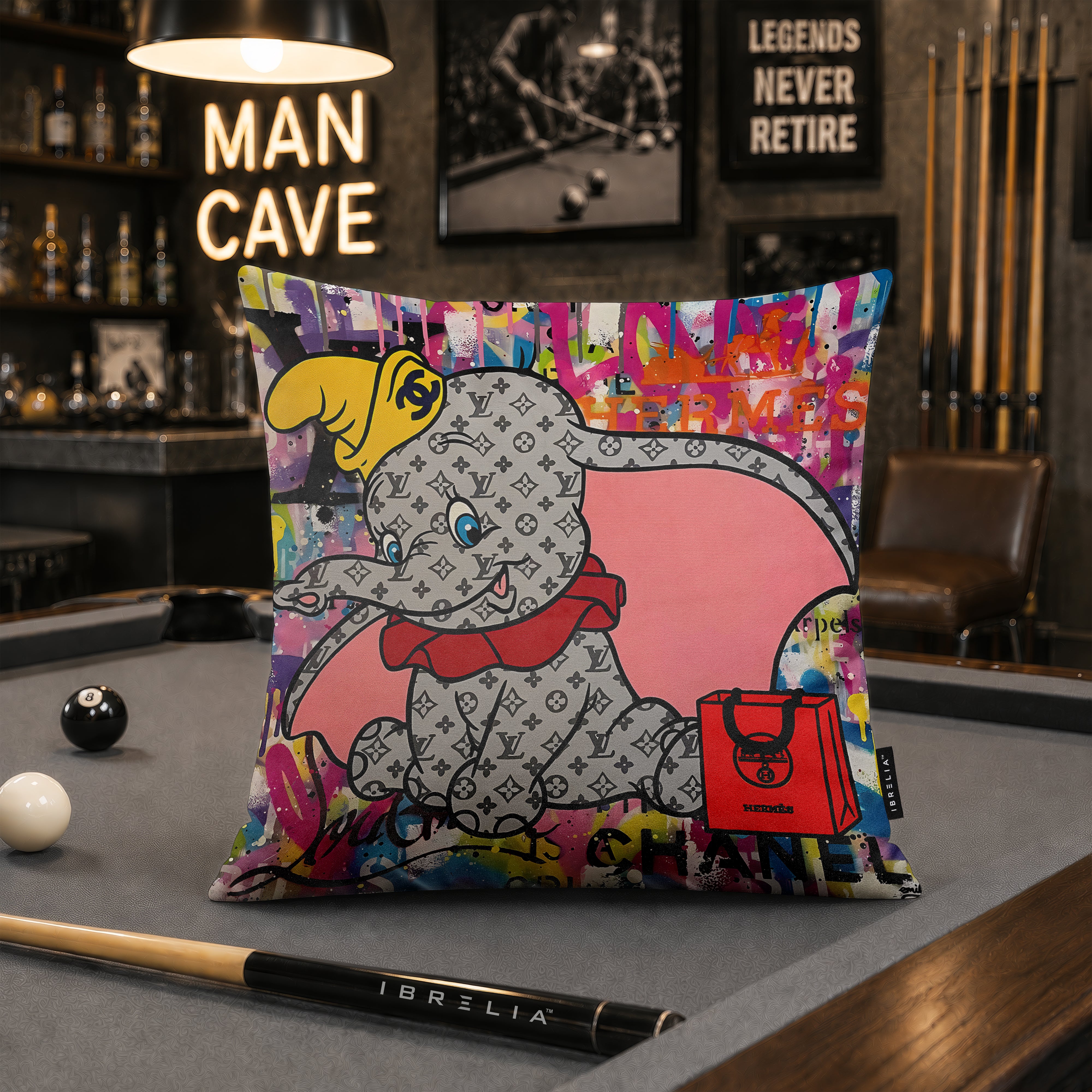 Dumbo Luxury Fashion Pop Art Cushion | Premium Velvet Suede | Double-Sided Print