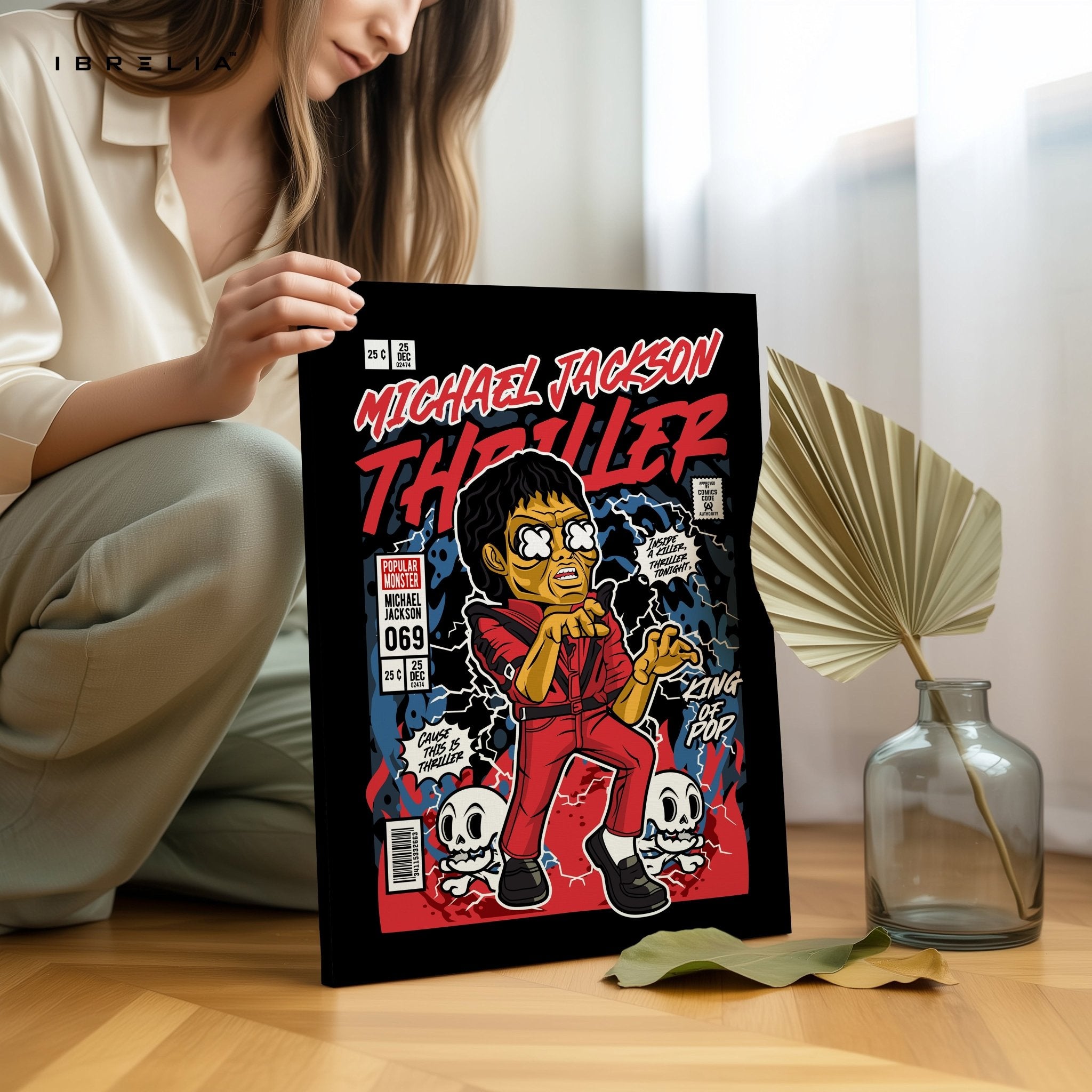 Michael Jackson “Thriller” Pop Art Comic Edition – 4K Ultra Wrap Frame Wall Art in Pakistan | IBRELIA™ - IBRELIA