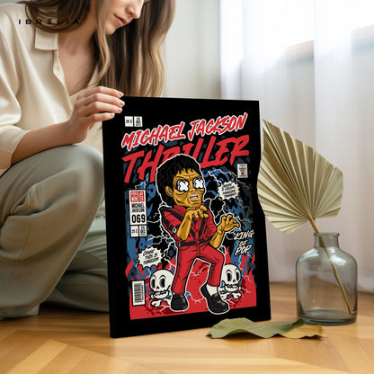 Michael Jackson “Thriller” Pop Art Comic Edition – 4K Ultra Wrap Frame Wall Art in Pakistan | IBRELIA™ - IBRELIA