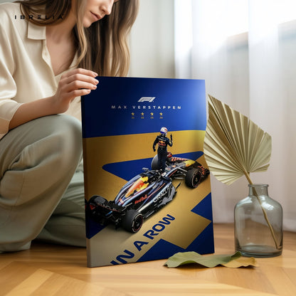 Max Verstappen F1 Champion 4K Ultra Wrap Frame Wall Art in Pakistan | IBRELIA™ - IBRELIA
