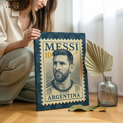 Messi Stamp Edition – 4K Ultra Wrap Frame Wall Art in Pakistan | IBRELIA™ - IBRELIA
