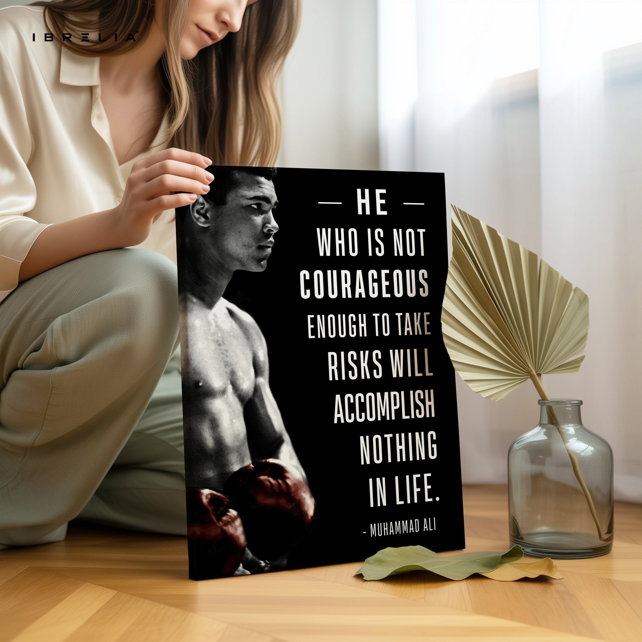 Muhammad Ali Courage Quote – 4K Ultra Wrap Frame Wall Art in Pakistan | IBRELIA™ - IBRELIA