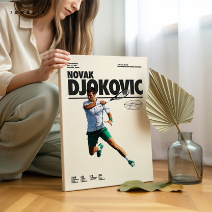 Novak Djokovic Grand Slam Champion – 4K Ultra Wrap Frame Wall Art in Pakistan | IBRELIA™ - IBRELIA