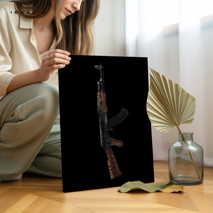 John Wick Typographic AK - 47 4K Ultra Wrap Frame Wall Art in Pakistan | IBRELIA™ - IBRELIA