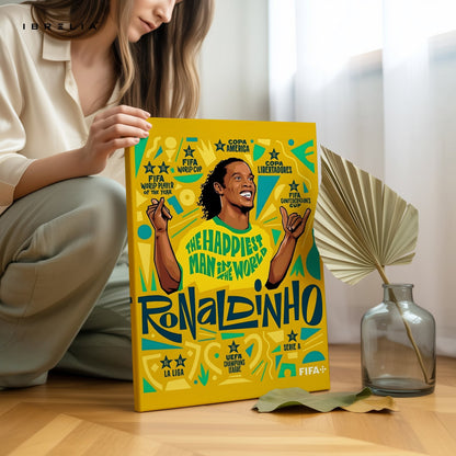 Ronaldinho Wall Art – The Happiest Man in the World Edition | IBRELIA™ - IBRELIA