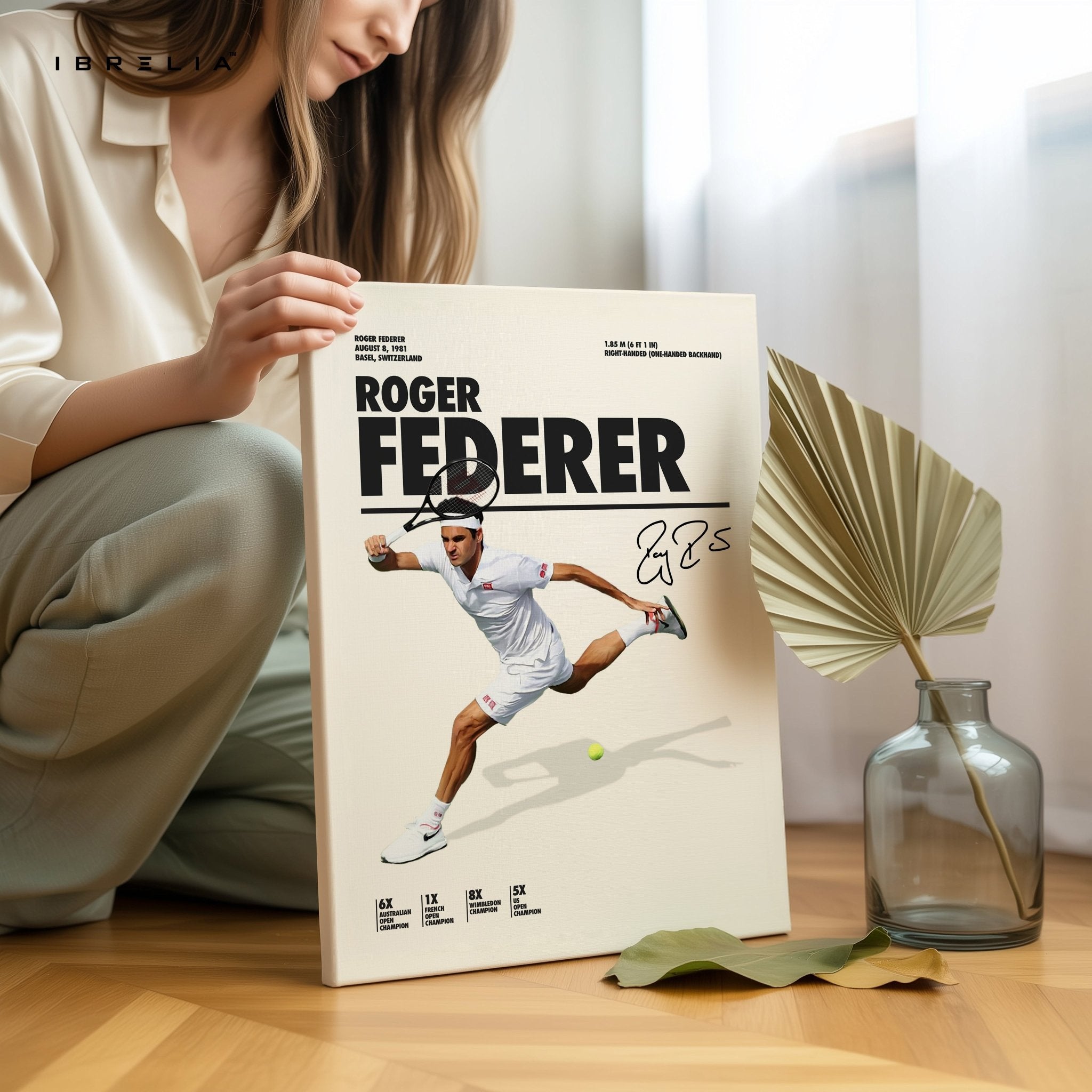 Roger Federer Tennis Legend – 4K Ultra Wrap Frame Wall Art in Pakistan | IBRELIA™ - IBRELIA