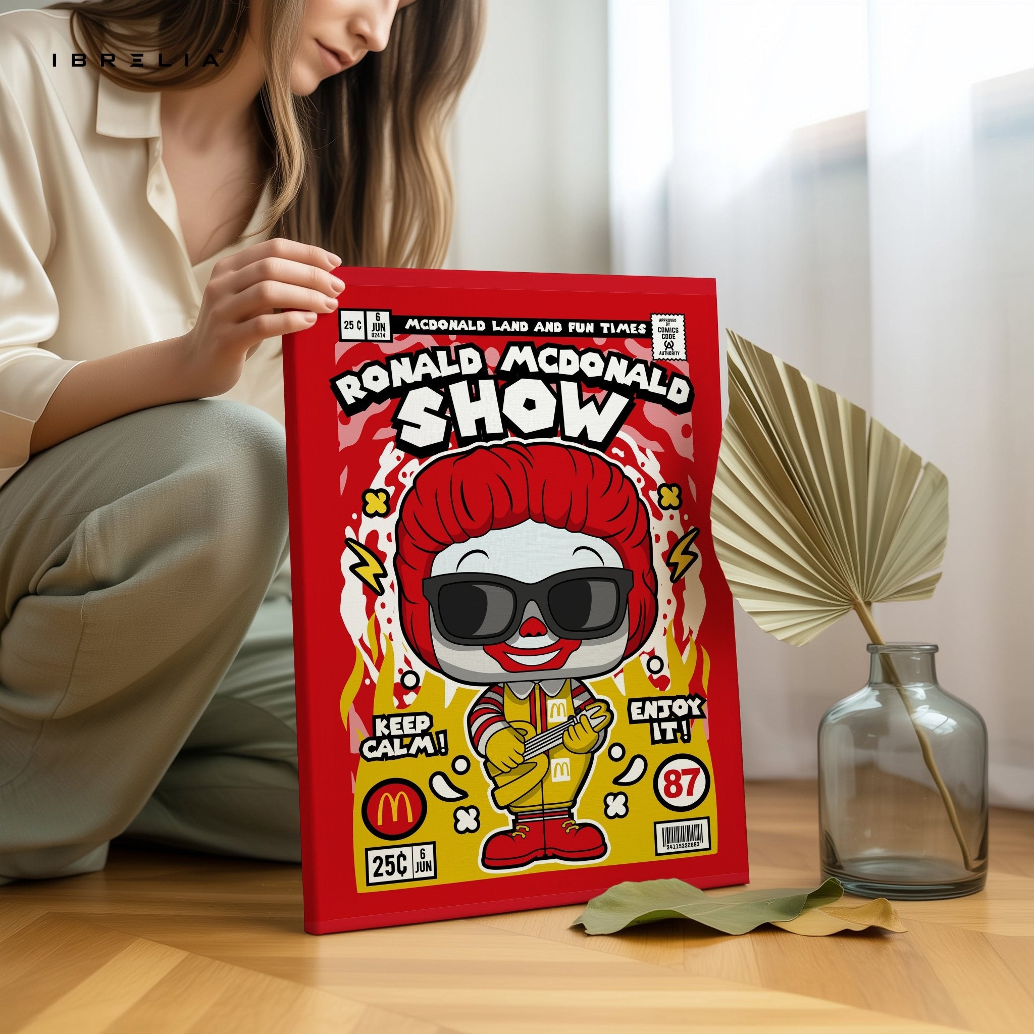 Ronald McDonald “Comic Edition” Pop Art Wall Frame – 4K Ultra Wrap Frame Wall Art in Pakistan | IBRELIA™ - IBRELIA