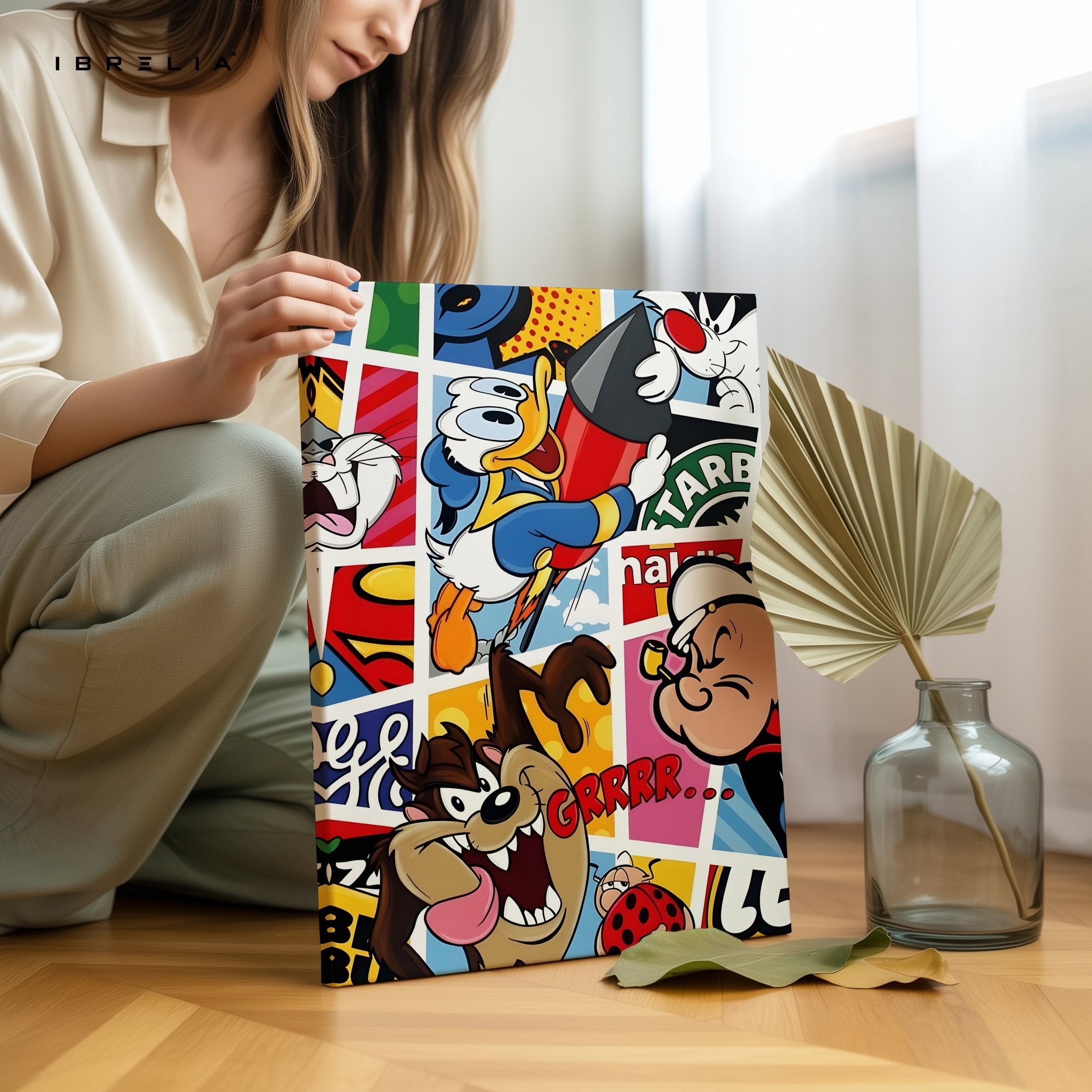 Retro Cartoon Mashup Wall Frame | 4K Ultra Wrap Frame Wall Art in Pakistan | IBRELIA™ - IBRELIA