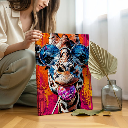 Graffiti Giraffe Wall Frame | 4K Ultra Wrap Frame Wall Art in Pakistan | IBRELIA™ - IBRELIA