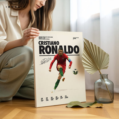 Cristiano Ronaldo Portugal Kick Pose – 4K Ultra Wrap Frame Wall Art in Pakistan | IBRELIA™ - IBRELIA