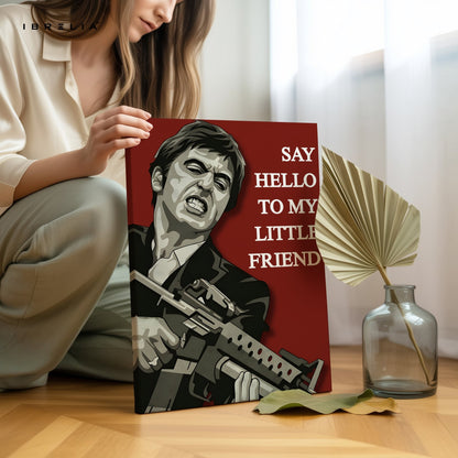 Scarface “Say Hello To My Little Friend” 4K Ultra Wrap Frame Wall Art in Pakistan | IBRELIA™ - IBRELIA
