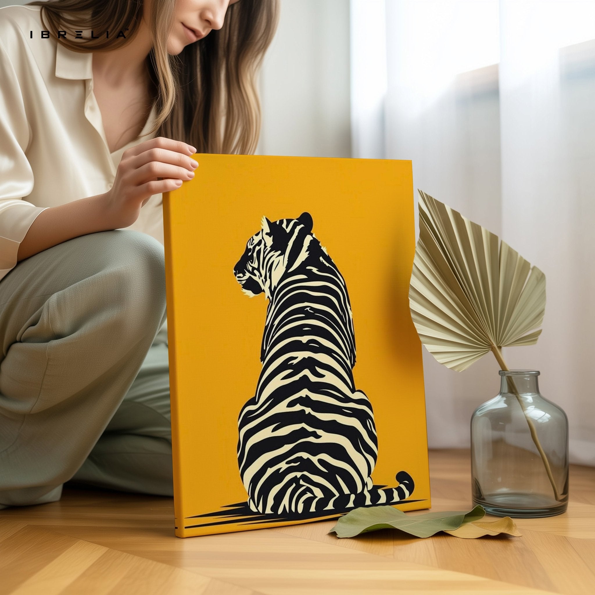 Golden Tiger Silhouette Wall Frame | 4K Ultra Wrap Frame Wall Art in Pakistan | IBRELIA™ - IBRELIA