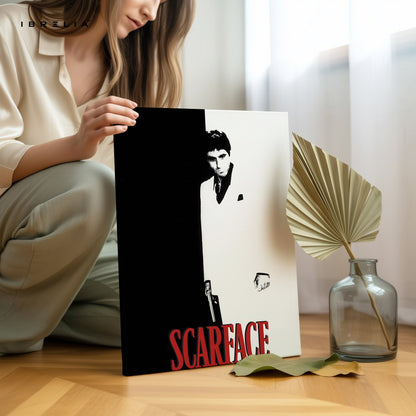 Scarface Minimalist Black & White Wall Frame | 4K Ultra Wrap Frame Wall Art in Pakistan | IBRELIA™ - IBRELIA