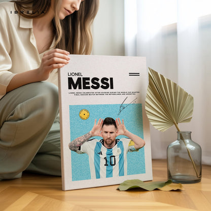 Lionel Messi Celebration Pose – 4K Ultra Wrap Frame Wall Art in Pakistan | IBRELIA™ - IBRELIA