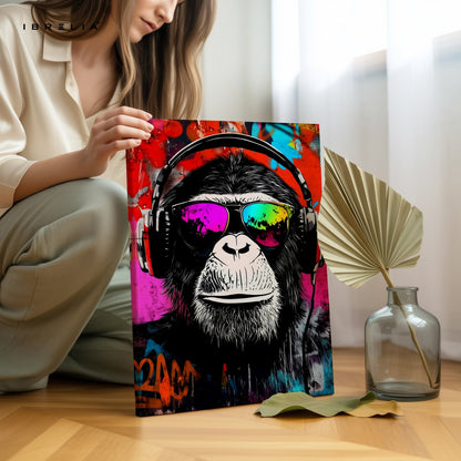 Graffiti DJ Monkey Wall Frame | 4K Ultra Wrap Frame Wall Art in Pakistan | IBRELIA™ - IBRELIA