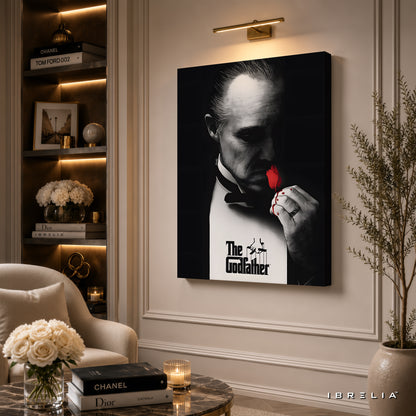 The Godfather Rose Wrapped Frame Wall Art | Cinematic Mafia Artwork | IBRELIA™