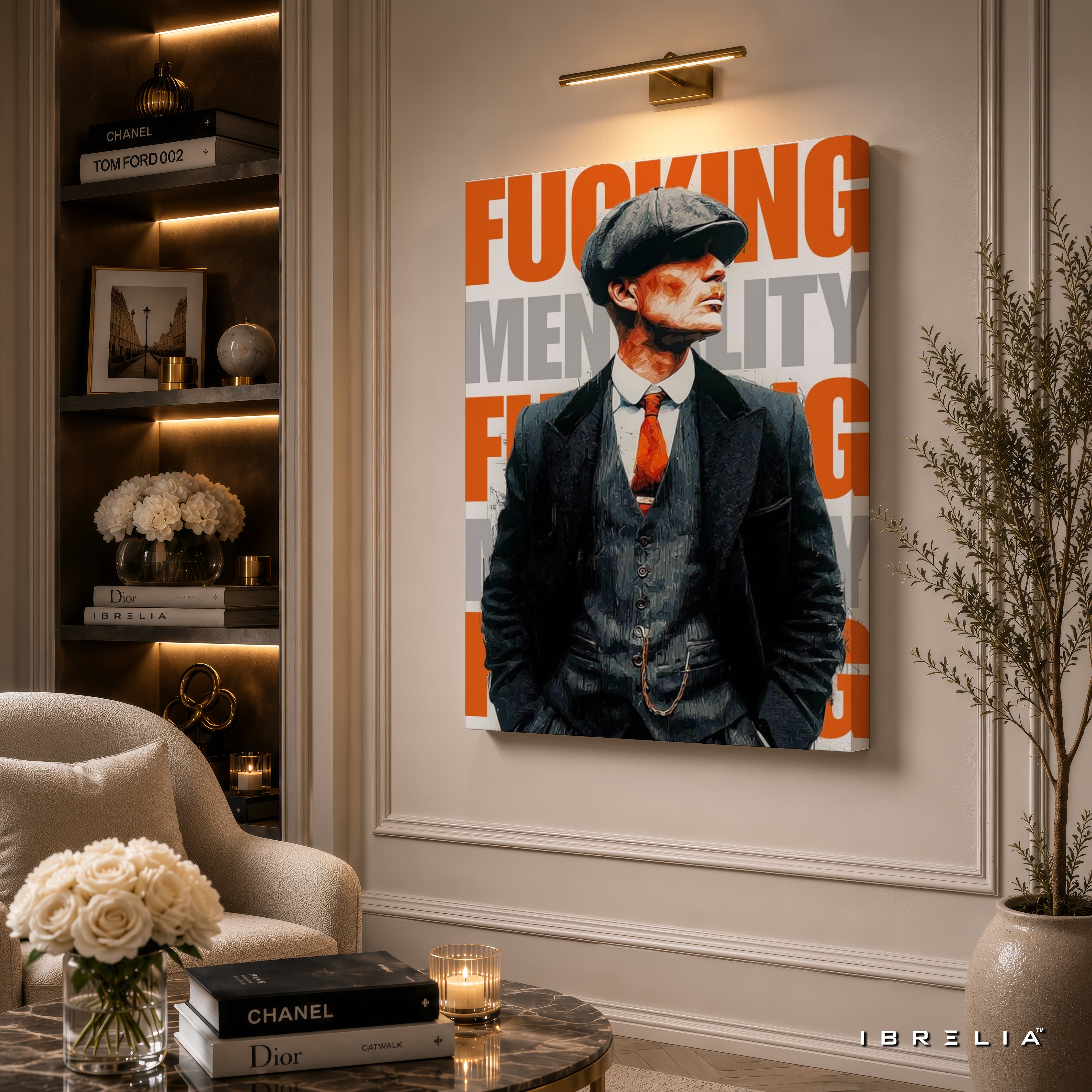 Thomas Shelby "Fucking Mentality" Premium Wall Art – Peaky Blinders 4K Wrapped MDF Frame | IBRELIA™