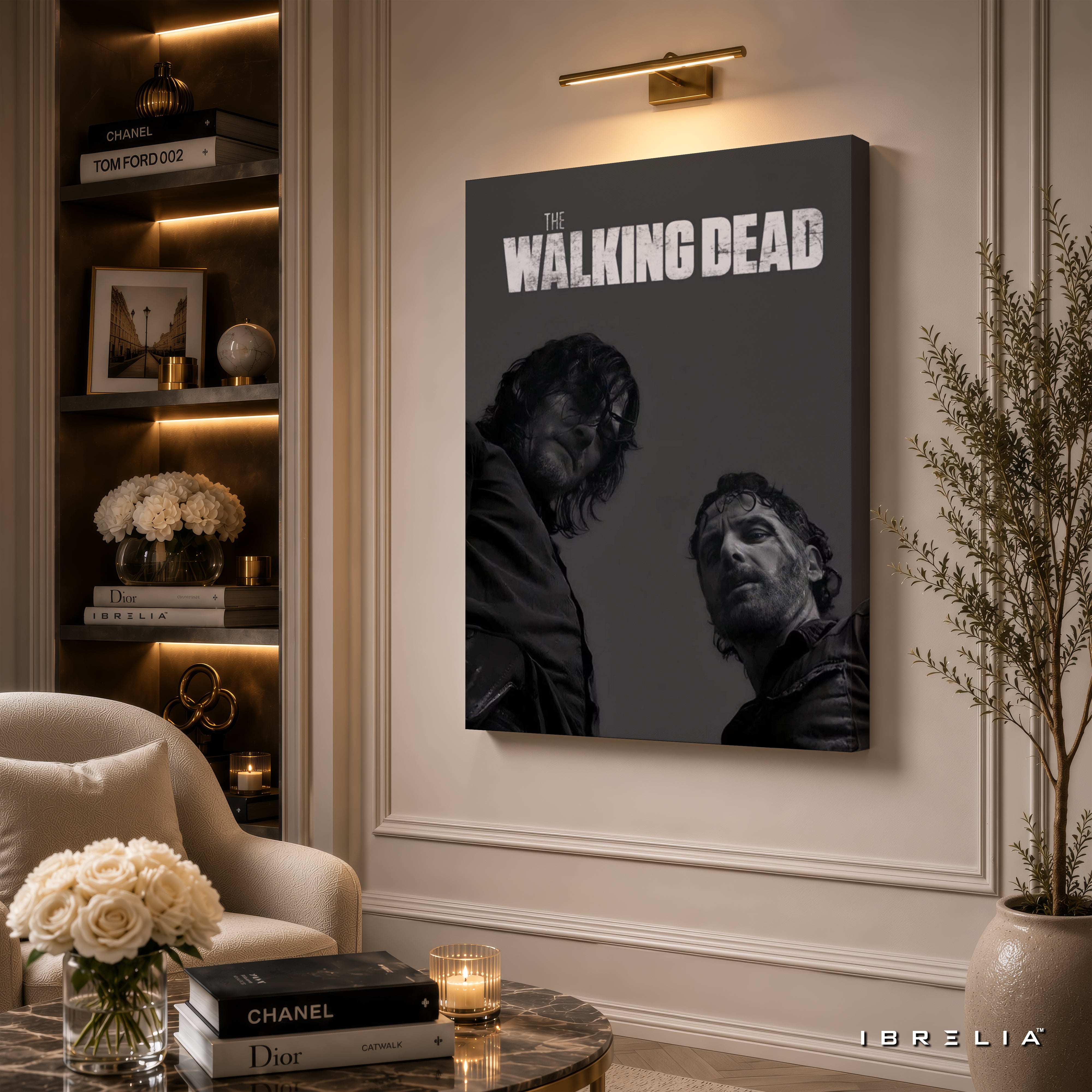 Rick Grimes & Daryl Dixon Premium Wall Art – The Walking Dead 4K Wrapped MDF Frame | IBRELIA™