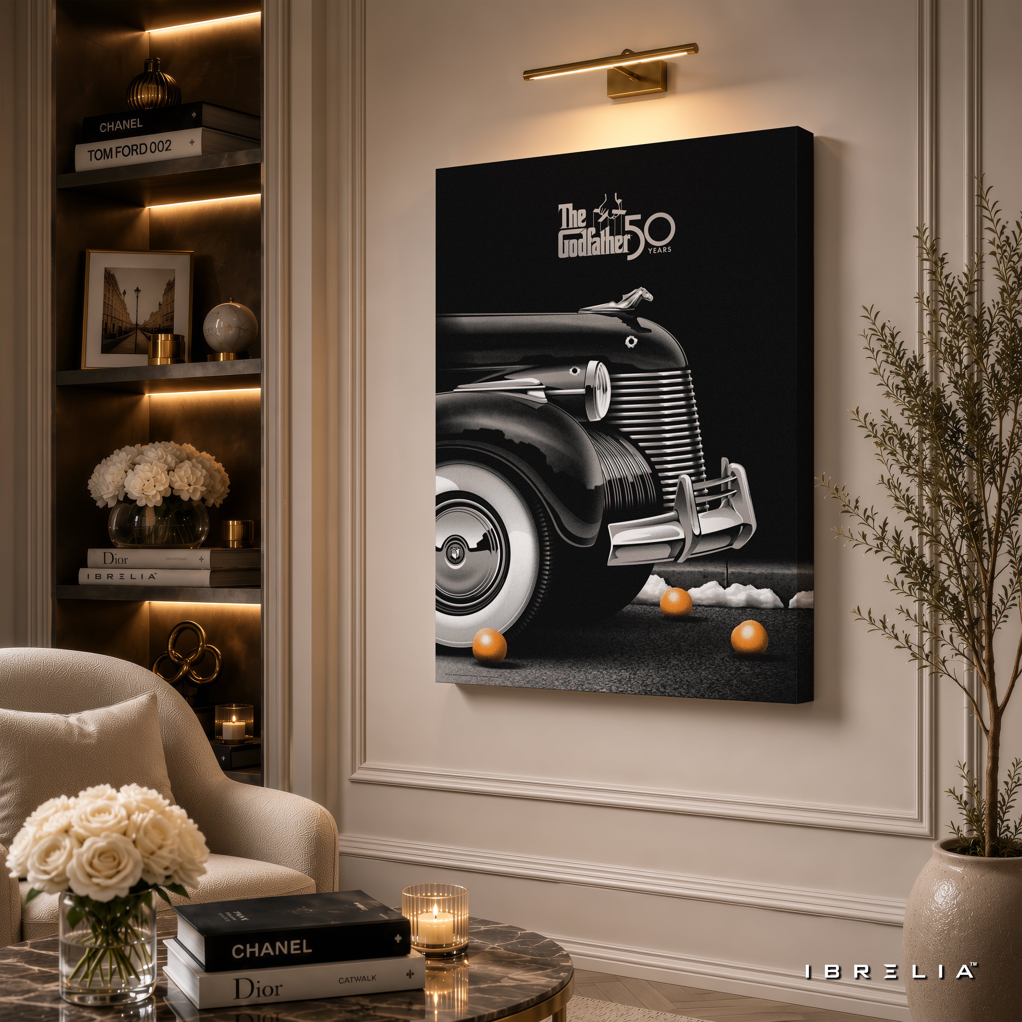 The Godfather 50th Anniversary Wall Art – Classic Vintage Car Premium Movie Wall Decor | IBRELIA™