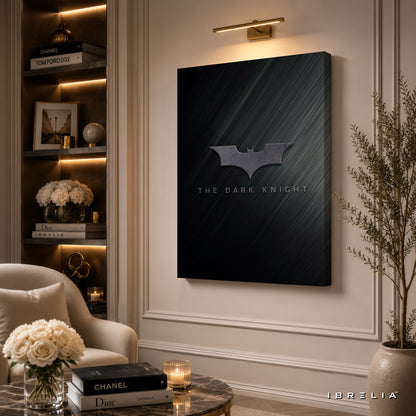 The Dark Knight Batman Logo Minimalist Wall Art – Premium Wrapped MDF Wall Decor | IBRELIA™